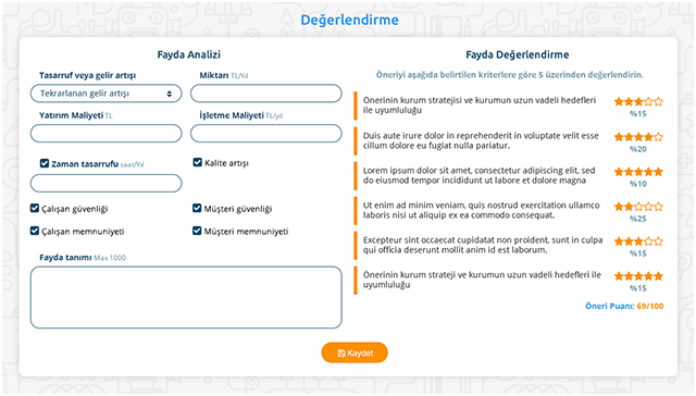 Oneri Degerlendirme Oneri Degerlendirme